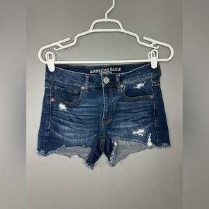 American Eagle Outfitters Women's Blue Denim midi Shorts